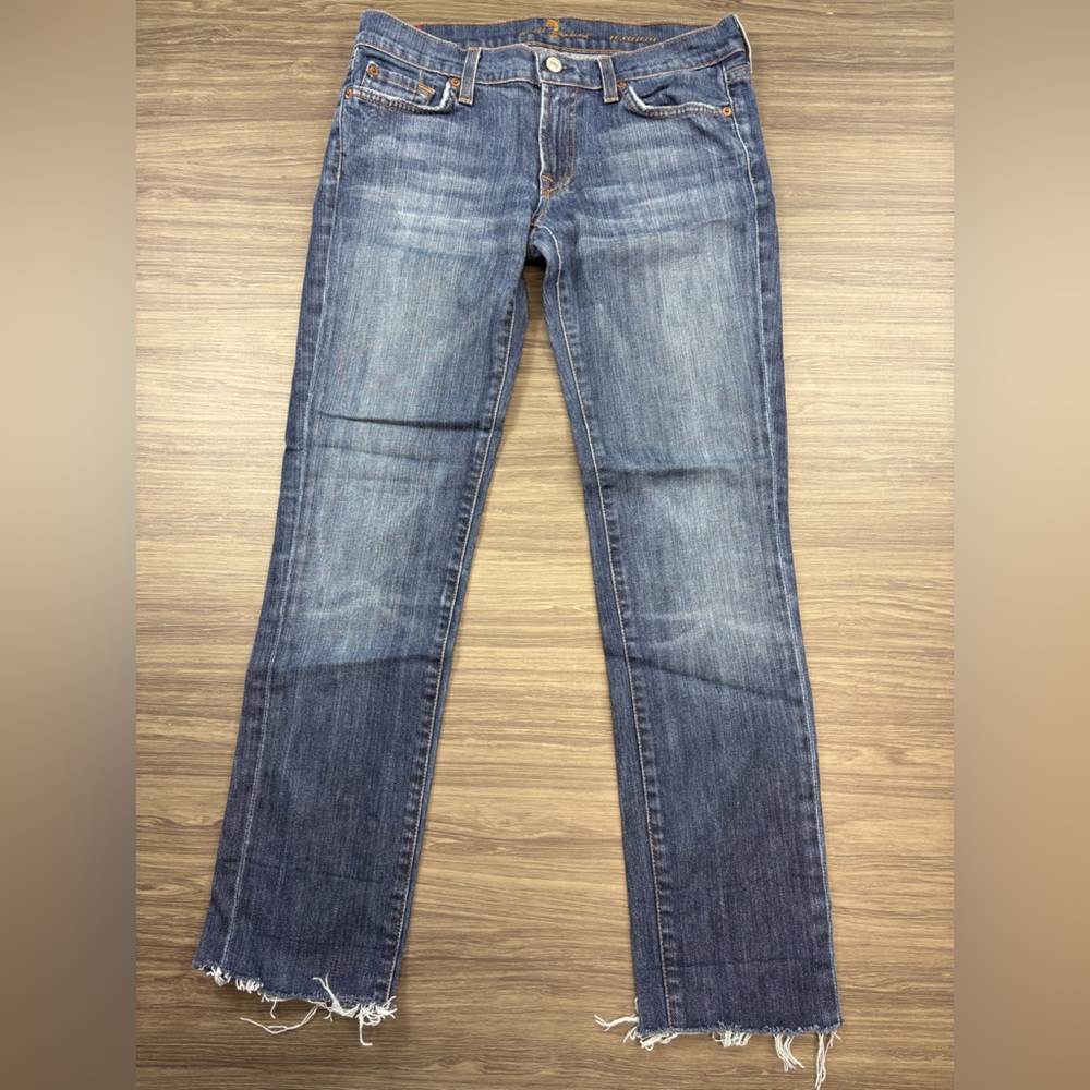 7 For All Mankind Jeans Raw Hem Size 28